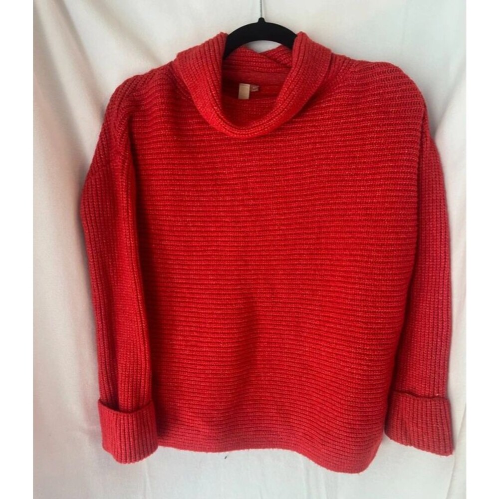 Anthropologie Pilcro Womens Red Knitted Turtleneck Pullover Sweater Size XXS